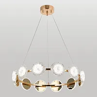 Люстра подвесная LED Laramie LSP-7475 Lussole белая на 1 лампу, основание золотое в стиле современный кольца Люстра подвесная LED Laramie LSP-7475 Lussole белая на 1 лампу, основание золотое в стиле современный кольца